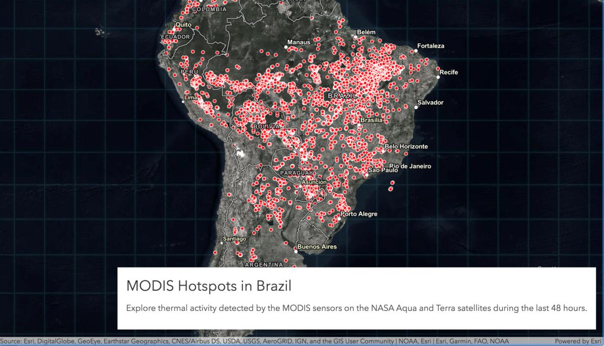 modis hotspots amazon fire